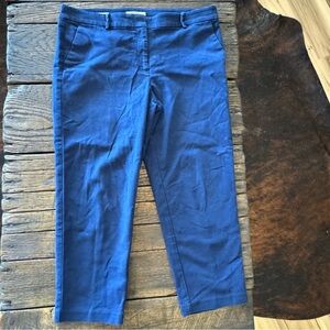 Loft The Riviera Slim Womens Navy Blue Stretch Chino Crop Pants Size 14